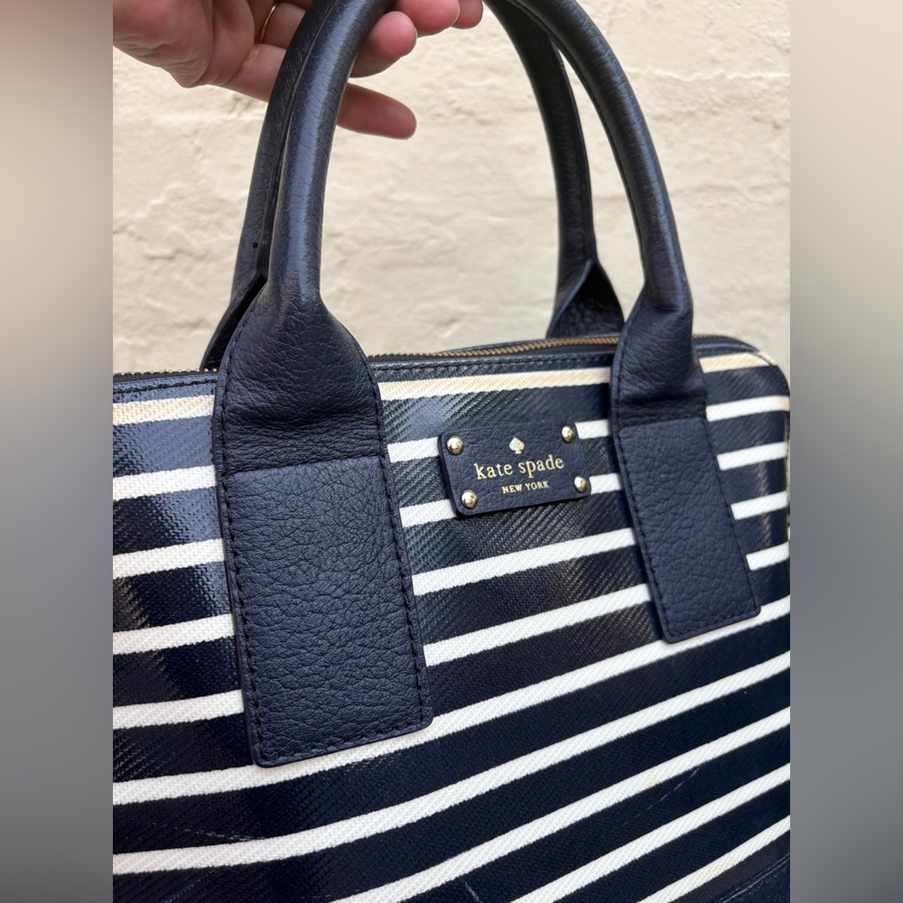 Kate Spade Navy and White Striped Handbag